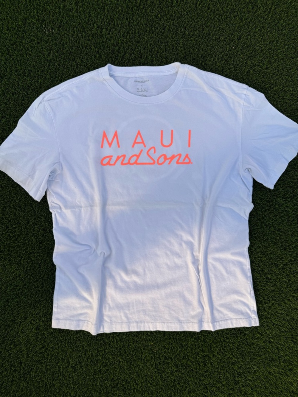 Maui and Sons White T-Shirt with Coral Logo